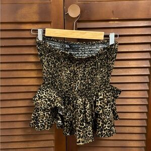 Zara Animal Print Skirt with Ruffles